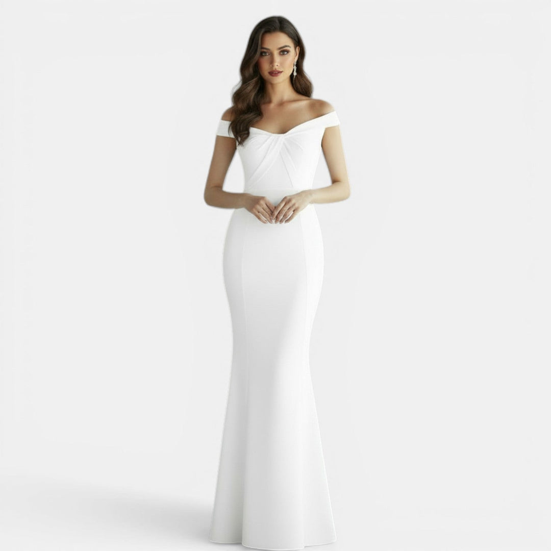 Vestido Largo Ajustado Hombros Descubiertos