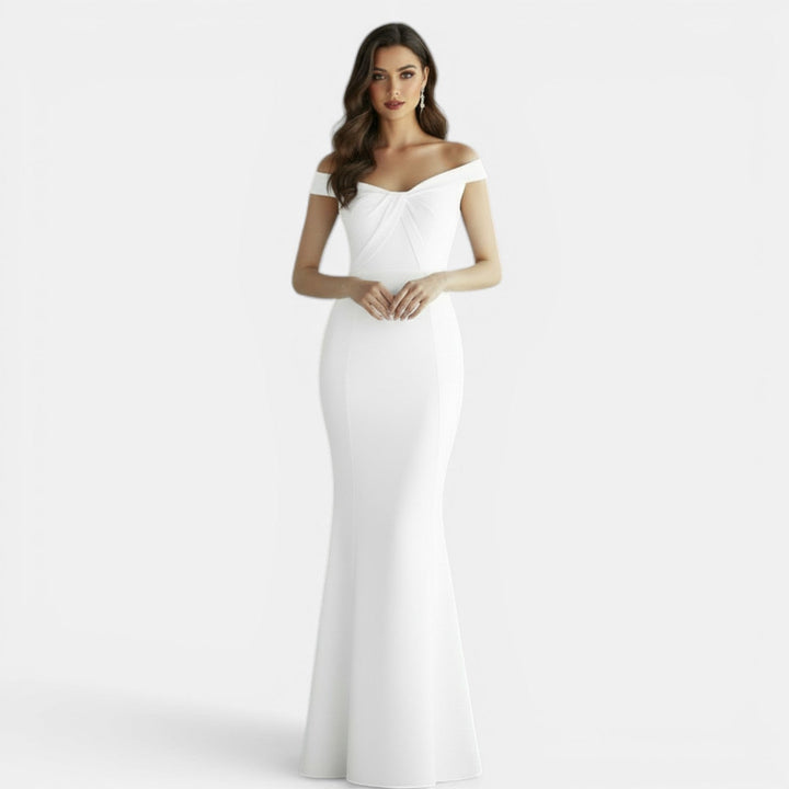 Vestido Largo Ajustado Hombros Descubiertos