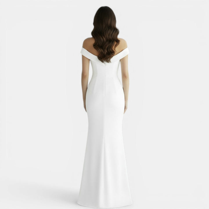 Vestido Largo Ajustado Hombros Descubiertos