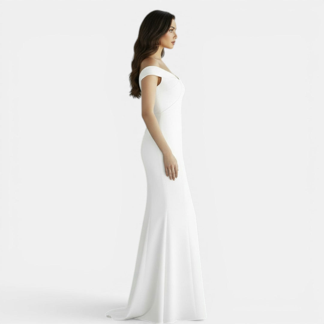 Vestido Largo Ajustado Hombros Descubiertos