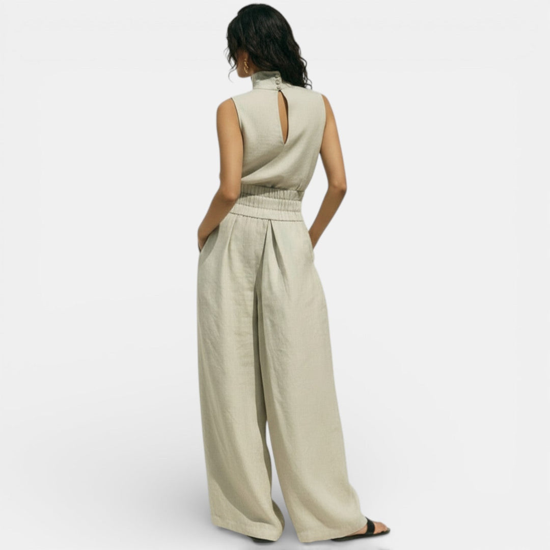 Conjunto Mujer Algodón Lino Sin Mangas