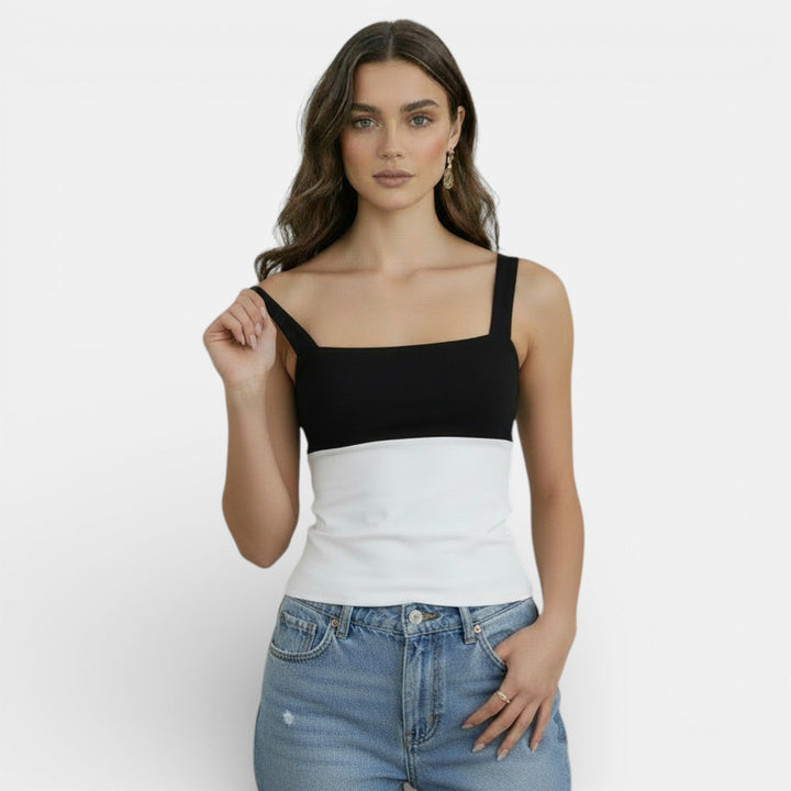 Camiseta Tirantes Mujer Color Block