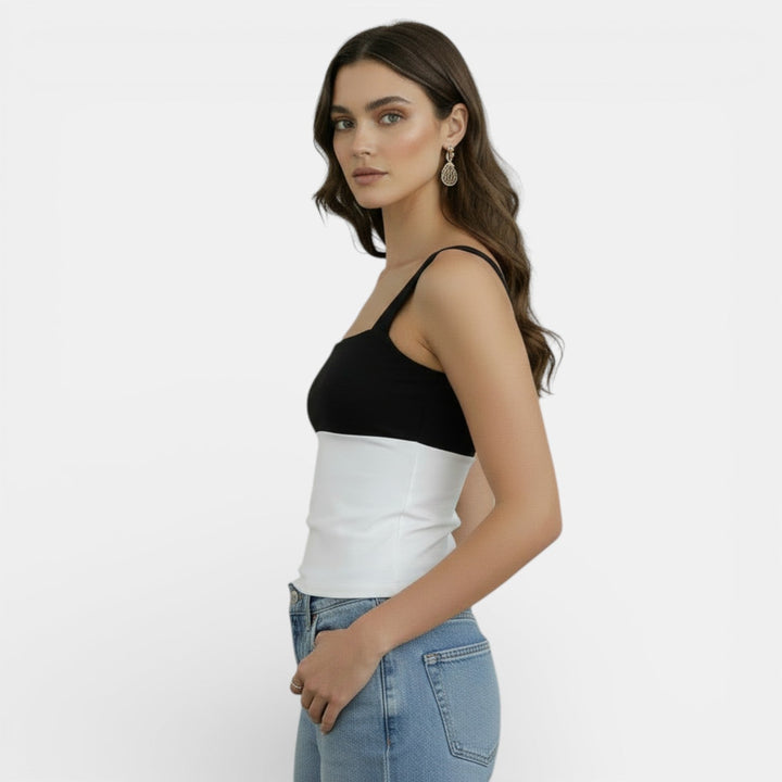 Camiseta Tirantes Mujer Color Block