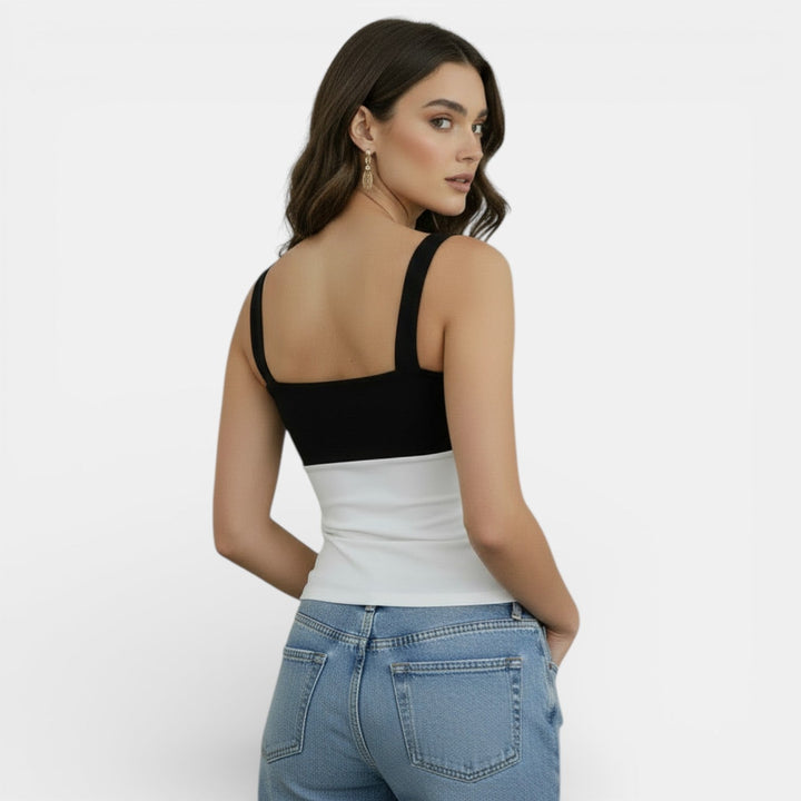 Camiseta Tirantes Mujer Color Block