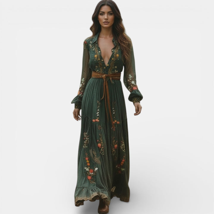 Vestido Maxi Boho Floral para Mujer