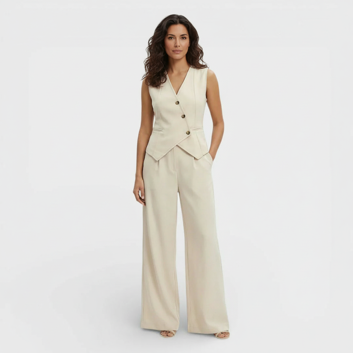 Conjunto Elegante Mujer Chaleco y Pantalón