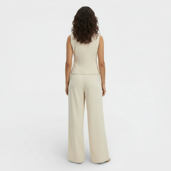 Conjunto Elegante Mujer Chaleco y Pantalón