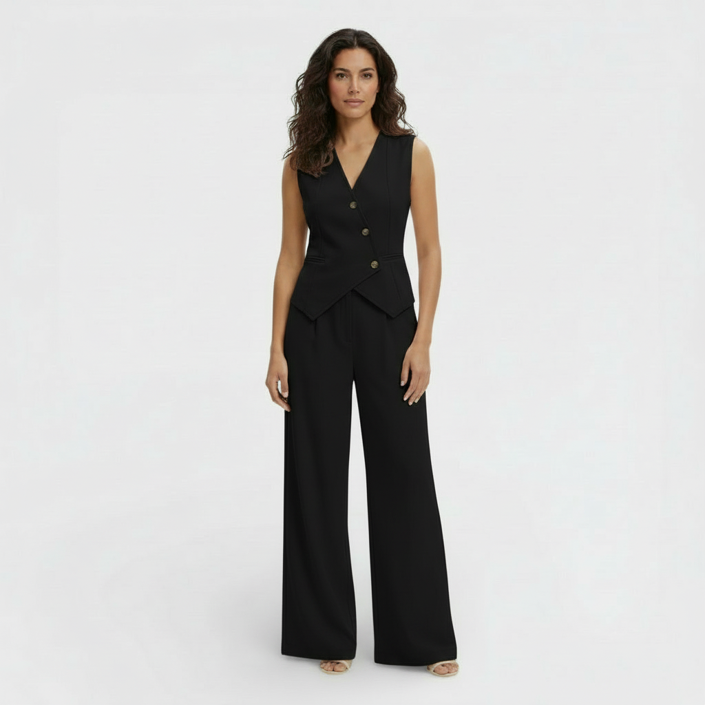 Conjunto Elegante Mujer Chaleco y Pantalón