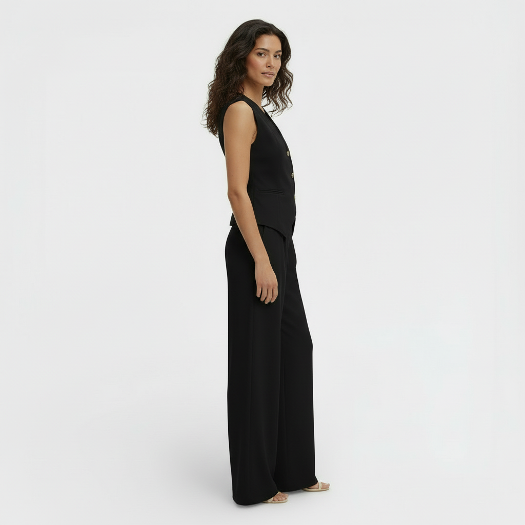 Conjunto Elegante Mujer Chaleco y Pantalón