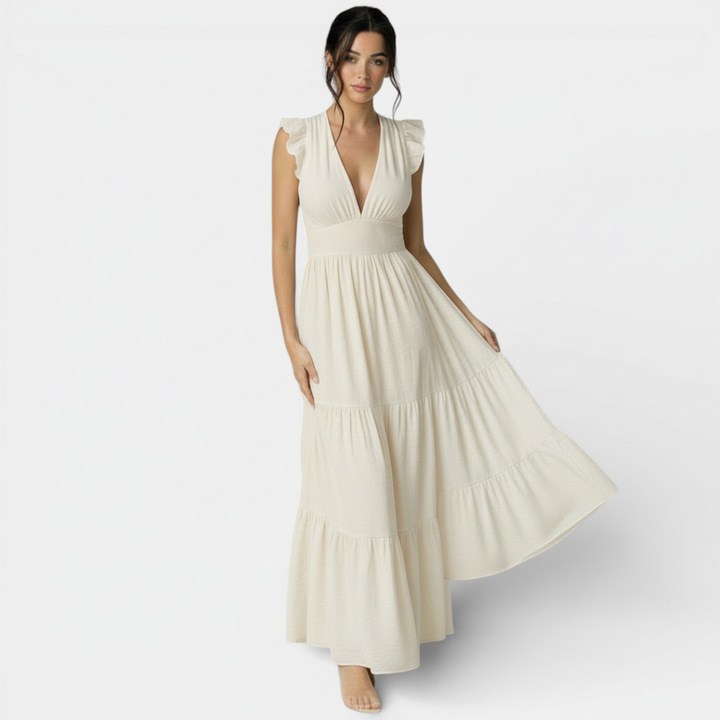 Vestido Mujer Color Sólido Alta Gama Verano