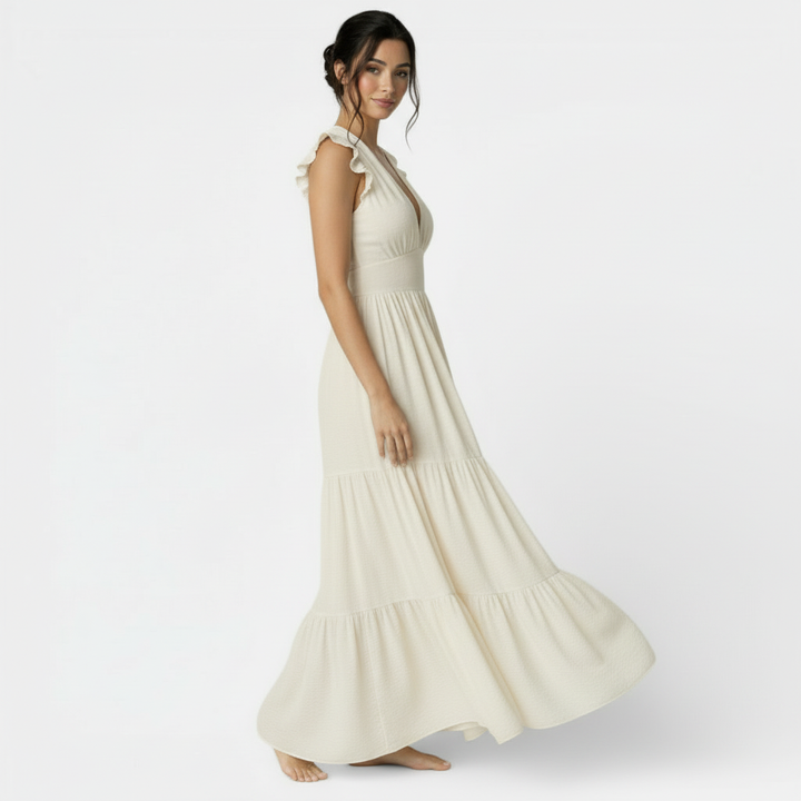 Vestido Mujer Color Sólido Alta Gama Verano