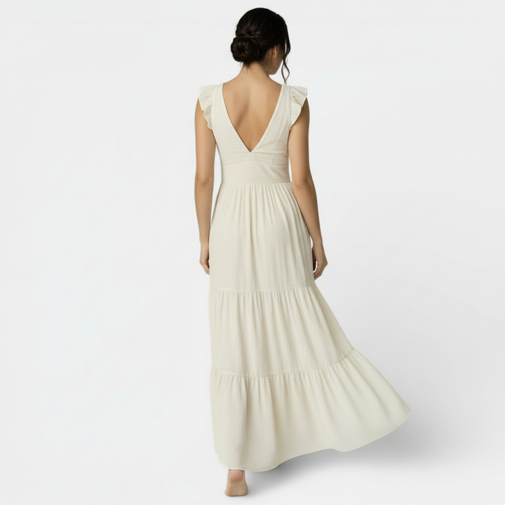 Vestido Mujer Color Sólido Alta Gama Verano