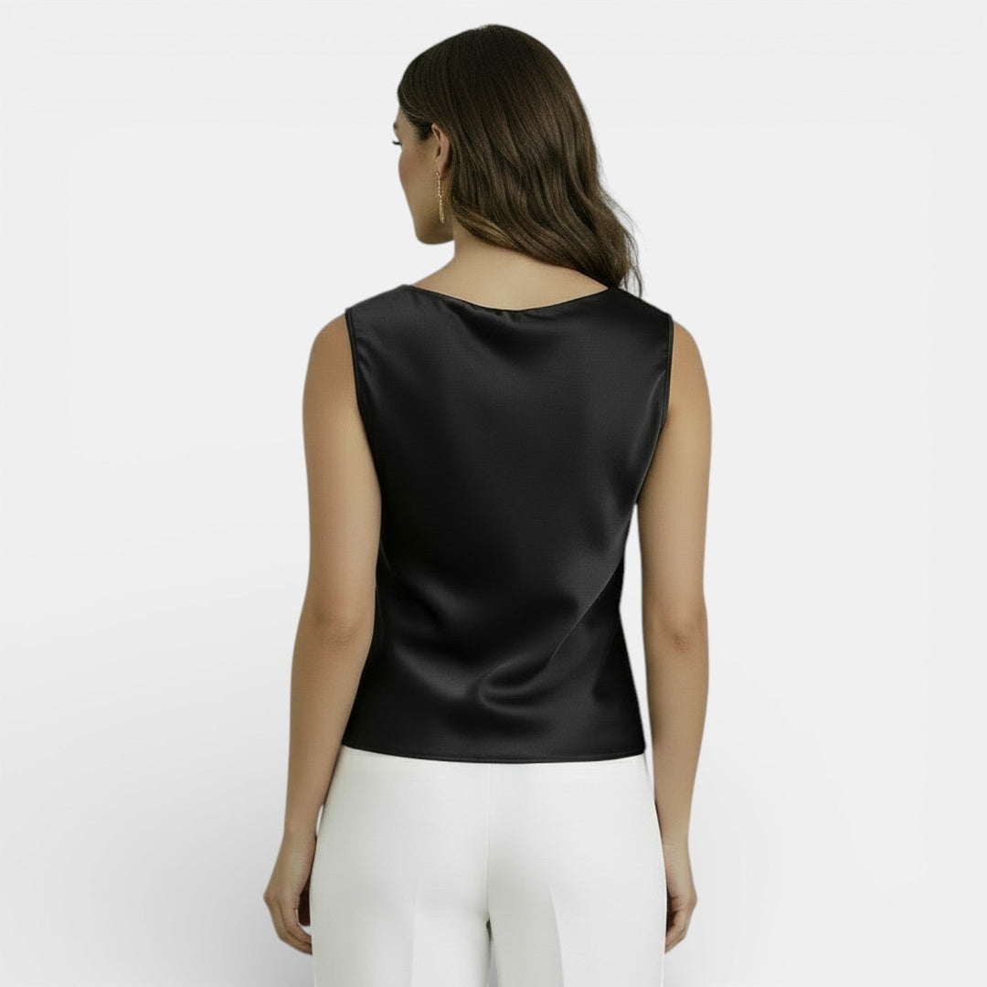 Blusa Satinada Sin Mangas Mujer