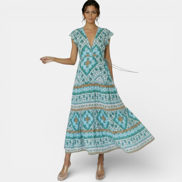 Vestido Largo Boho Floral Mujer