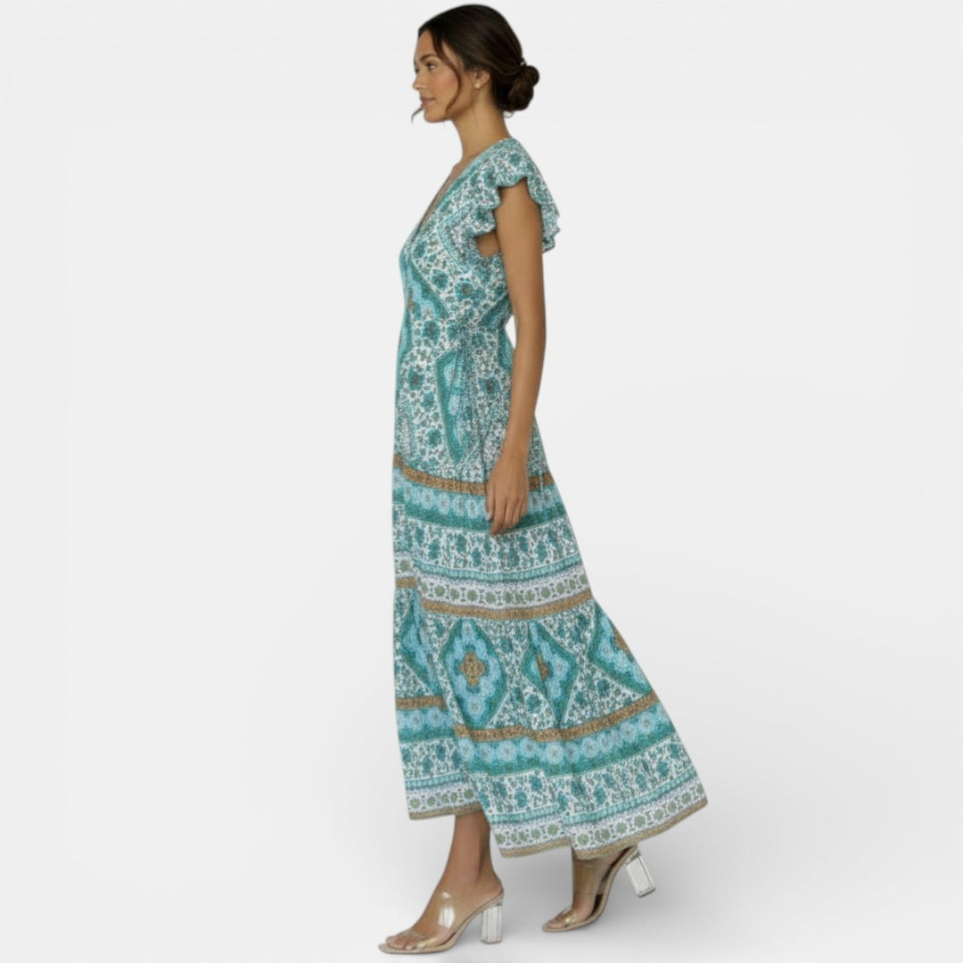 Vestido Largo Boho Floral Mujer