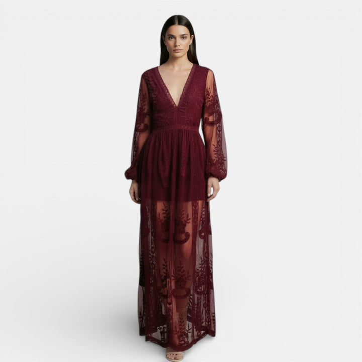 Vestido Maxi Boho de Encaje Mujer