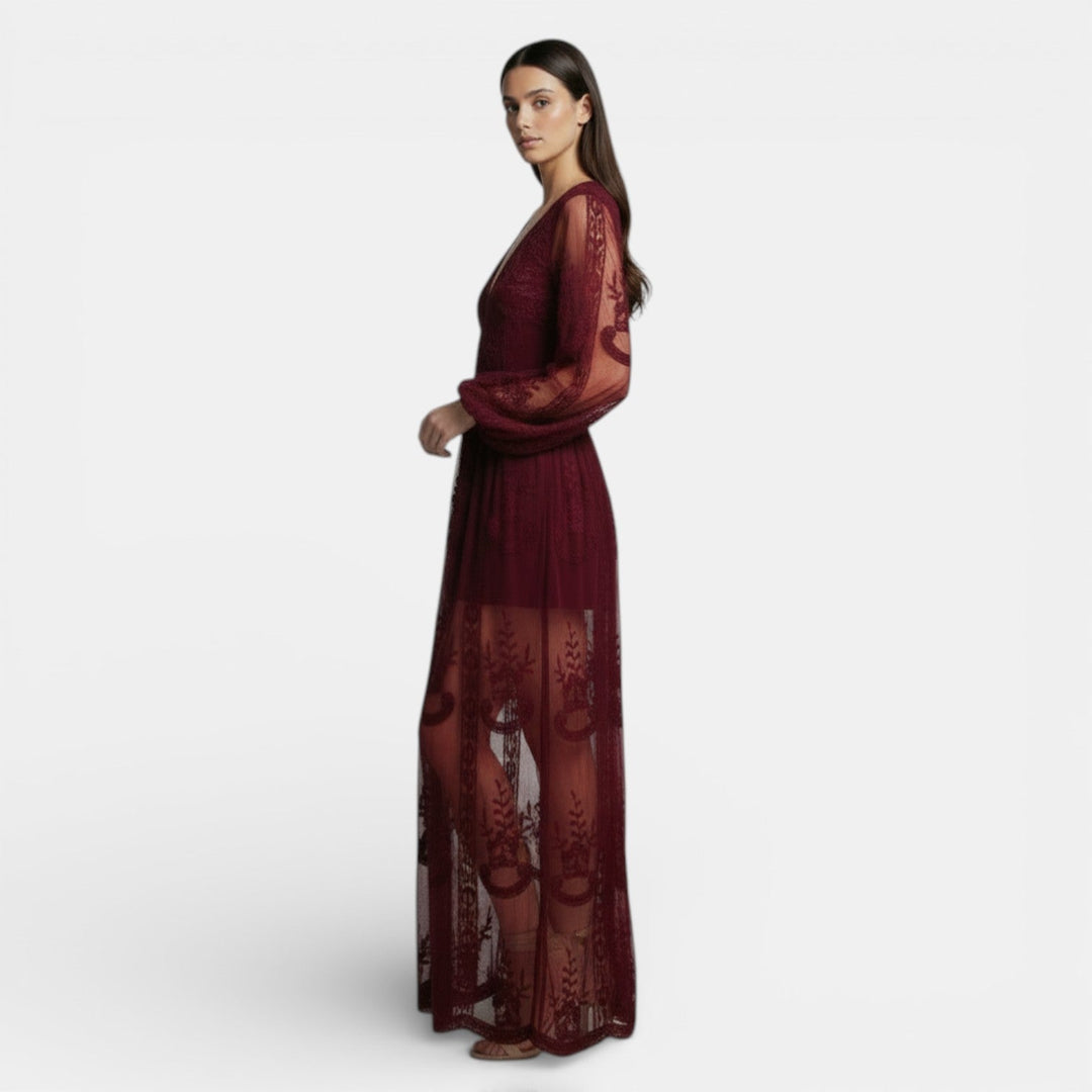 Vestido Maxi Boho de Encaje Mujer