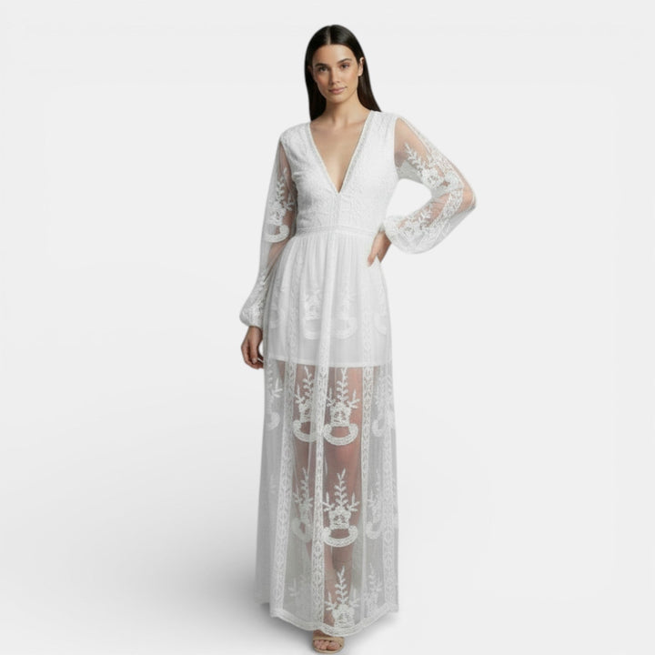 Vestido Maxi Boho de Encaje Mujer