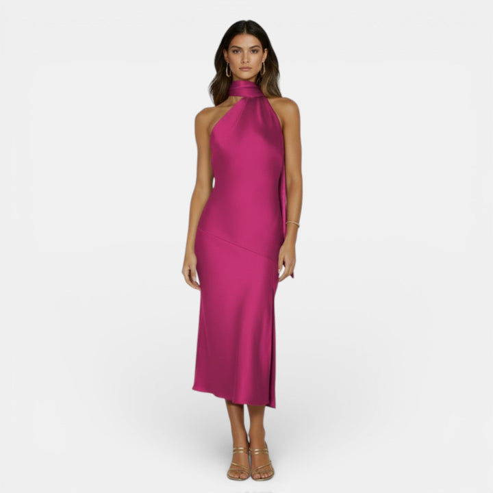 Vestido Satén Elegante Mujer