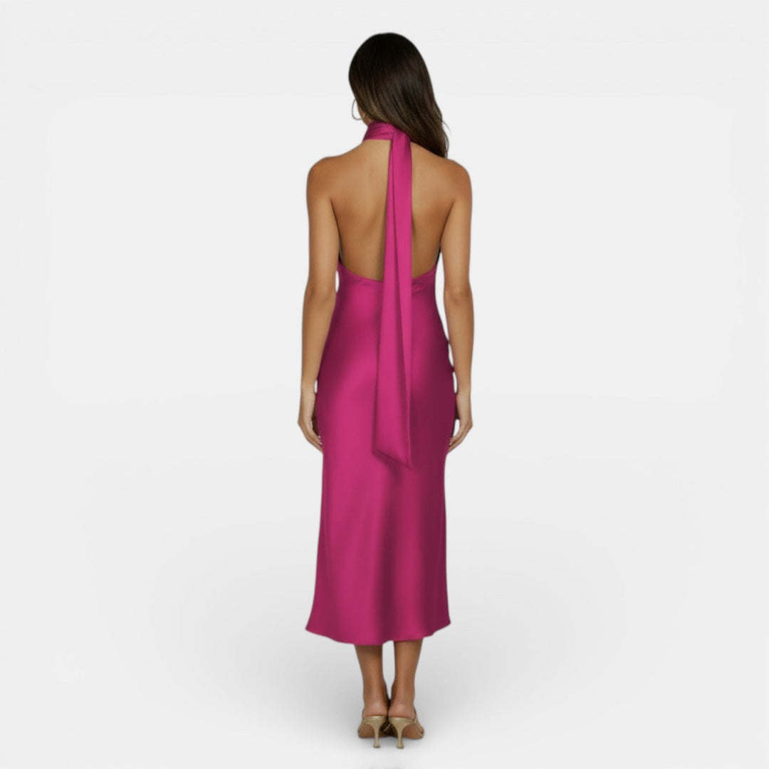 Vestido Satén Elegante Mujer