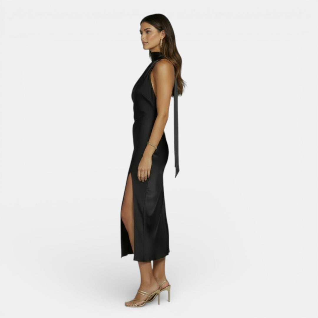 Vestido Satén Elegante Mujer