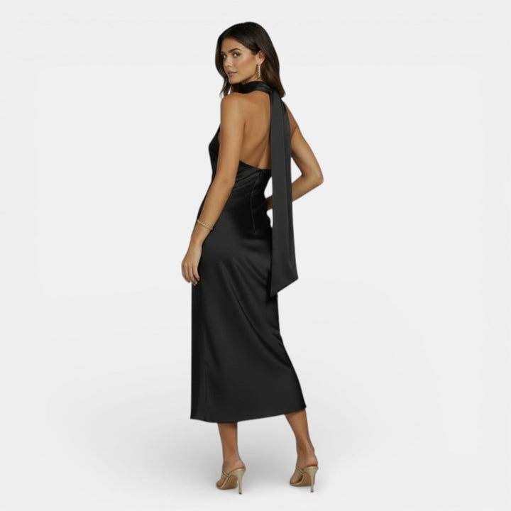 Vestido Satén Elegante Mujer