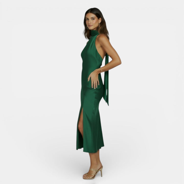 Vestido Satén Elegante Mujer