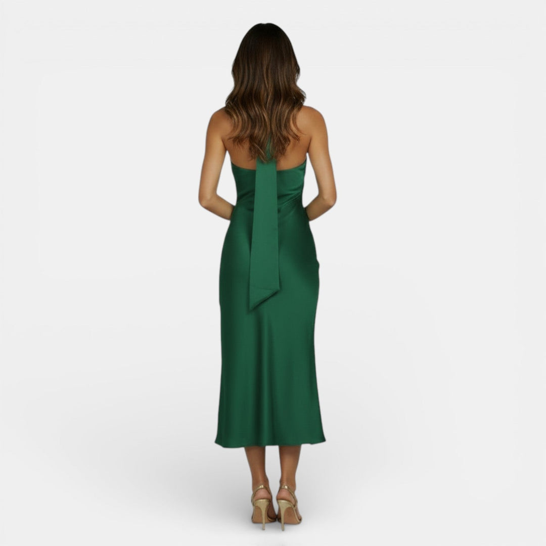 Vestido Satén Elegante Mujer