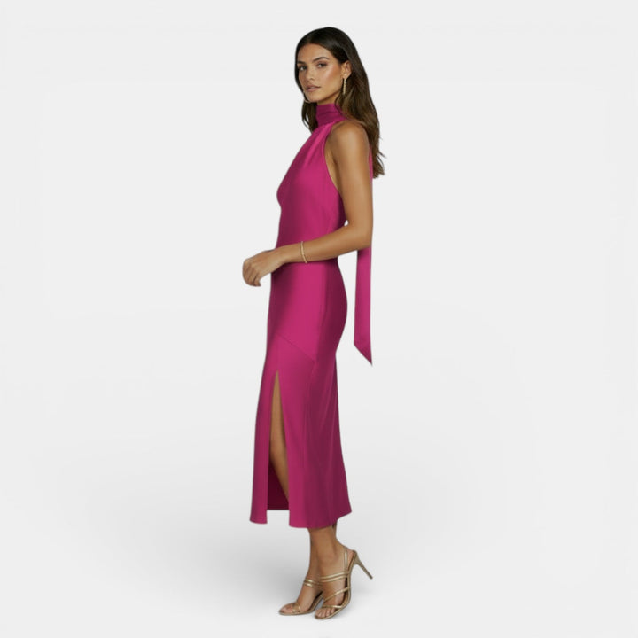 Vestido Satén Elegante Mujer