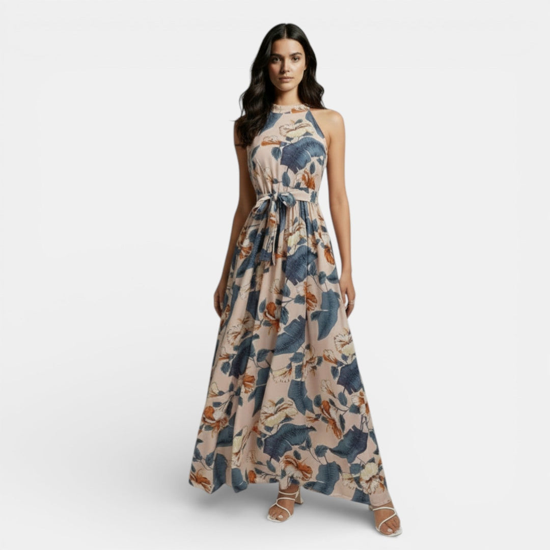 Vestido Boho Largo de Cintura Alta