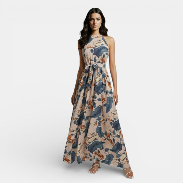 Vestido Boho Largo de Cintura Alta