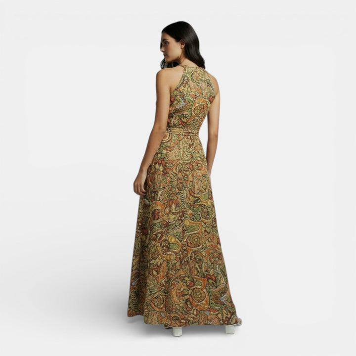 Vestido Boho Largo de Cintura Alta