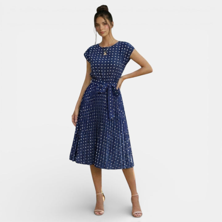 Vestido Midi Lunares Mujer Manga Corta