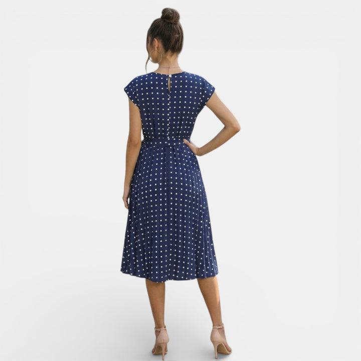 Vestido Midi Lunares Mujer Manga Corta