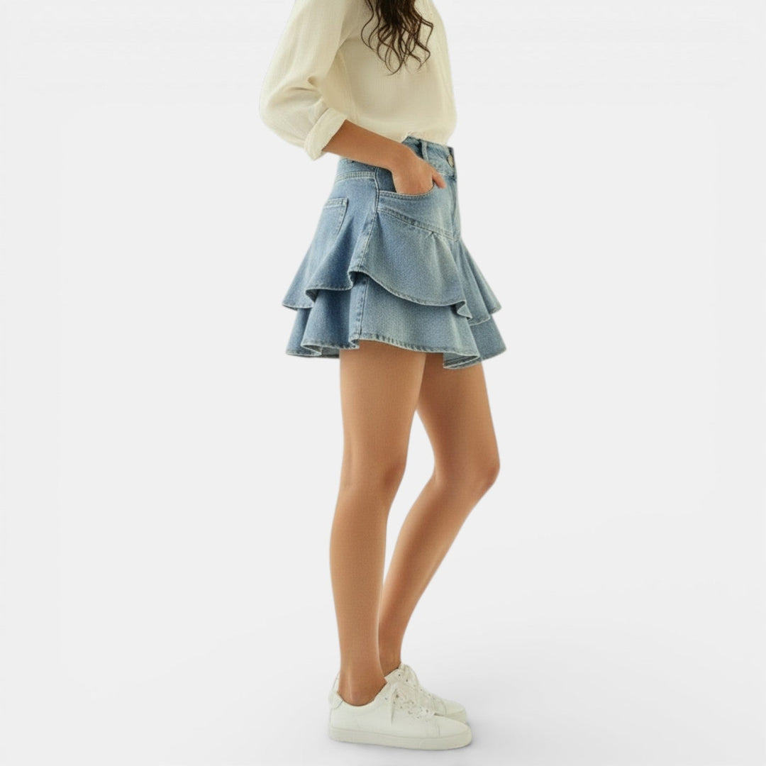 Falda Vaquera Doble Capa Mujer