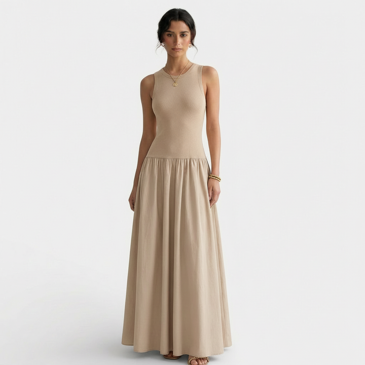 Vestido Largo Elegante Mujer sin Mangas