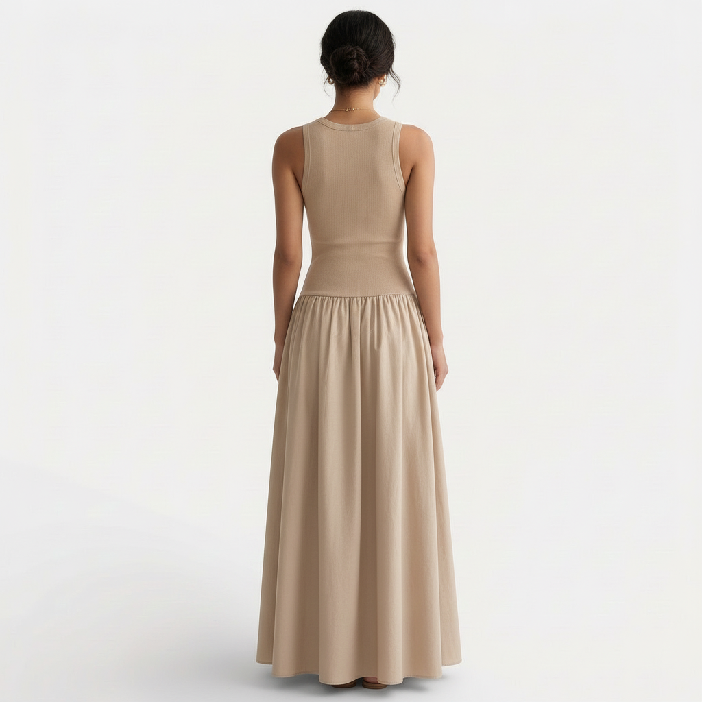 Vestido Largo Elegante Mujer sin Mangas