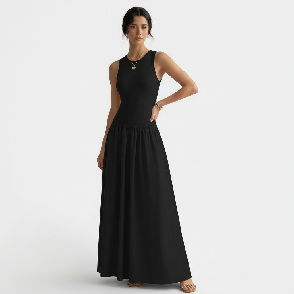 Vestido Largo Elegante Mujer sin Mangas