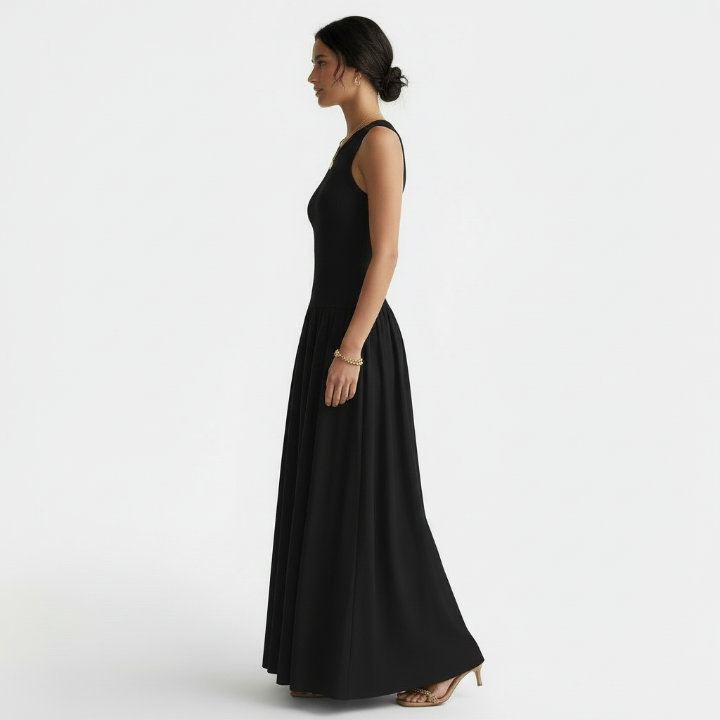 Vestido Largo Elegante Mujer sin Mangas