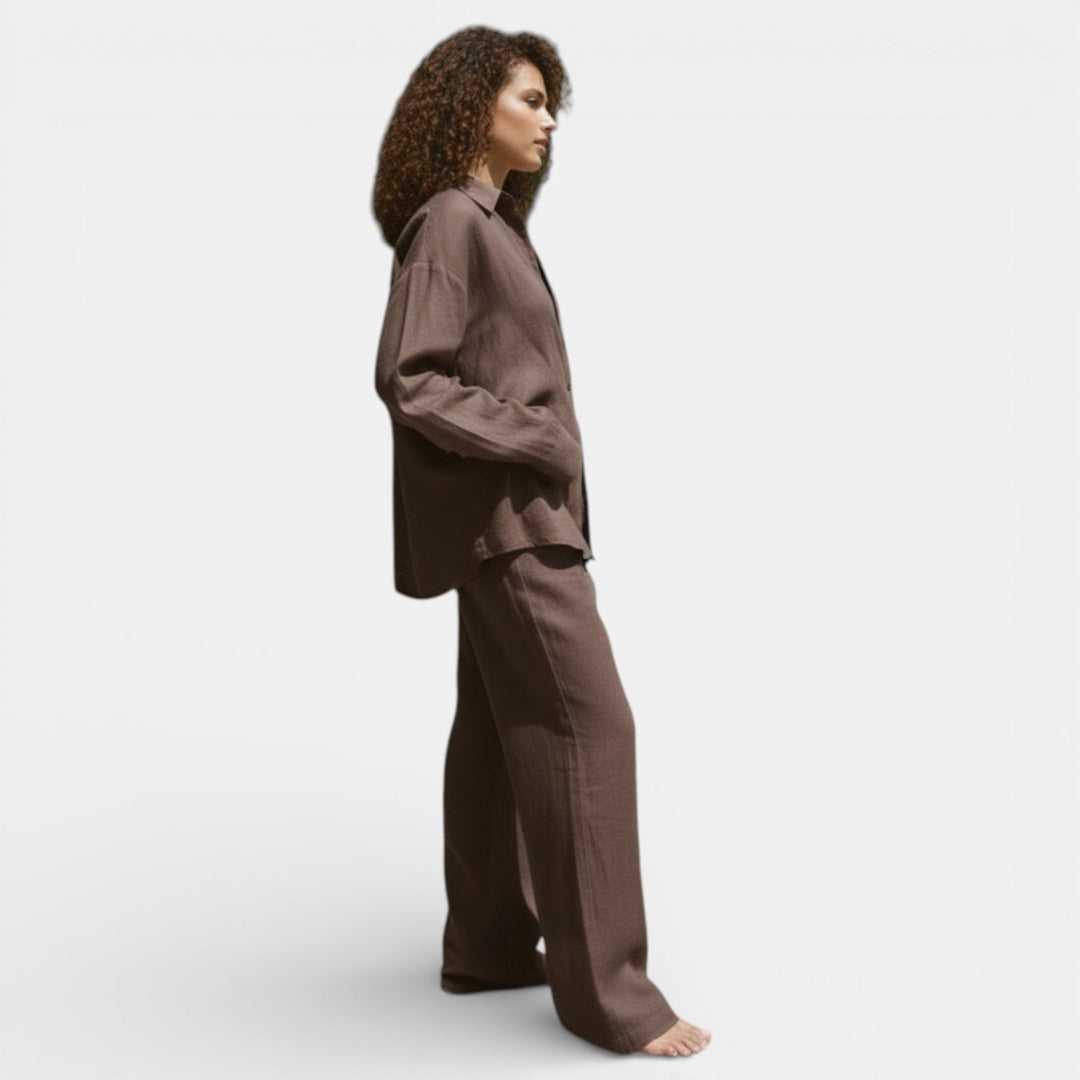 Conjunto Mujer Camisa y Pantalón Holgado