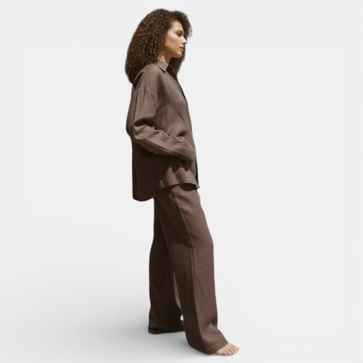 Conjunto Mujer Camisa y Pantalón Holgado