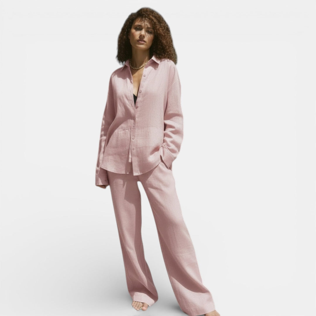 Conjunto Mujer Camisa y Pantalón Holgado