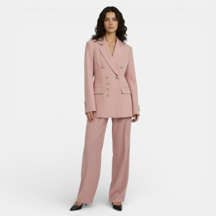 Conjunto Mujer Blazer Entallado y Pantalón Slim