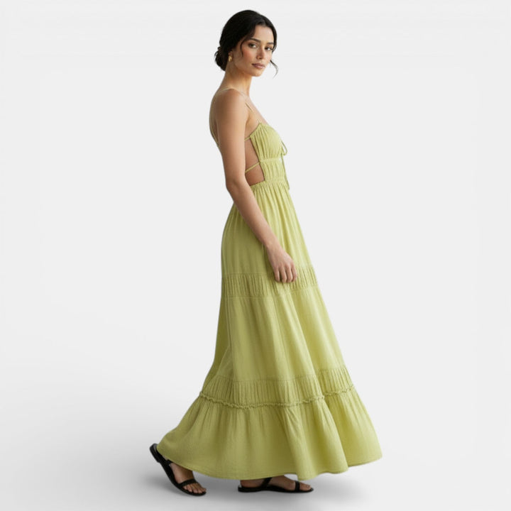 Vestido Largo Espalda Descubierta con Tirantes