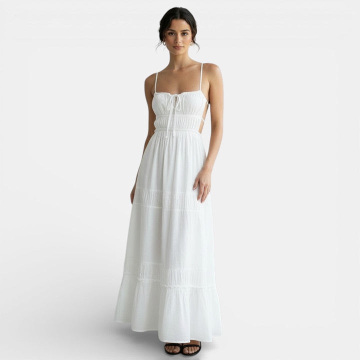 Vestido Largo Espalda Descubierta con Tirantes