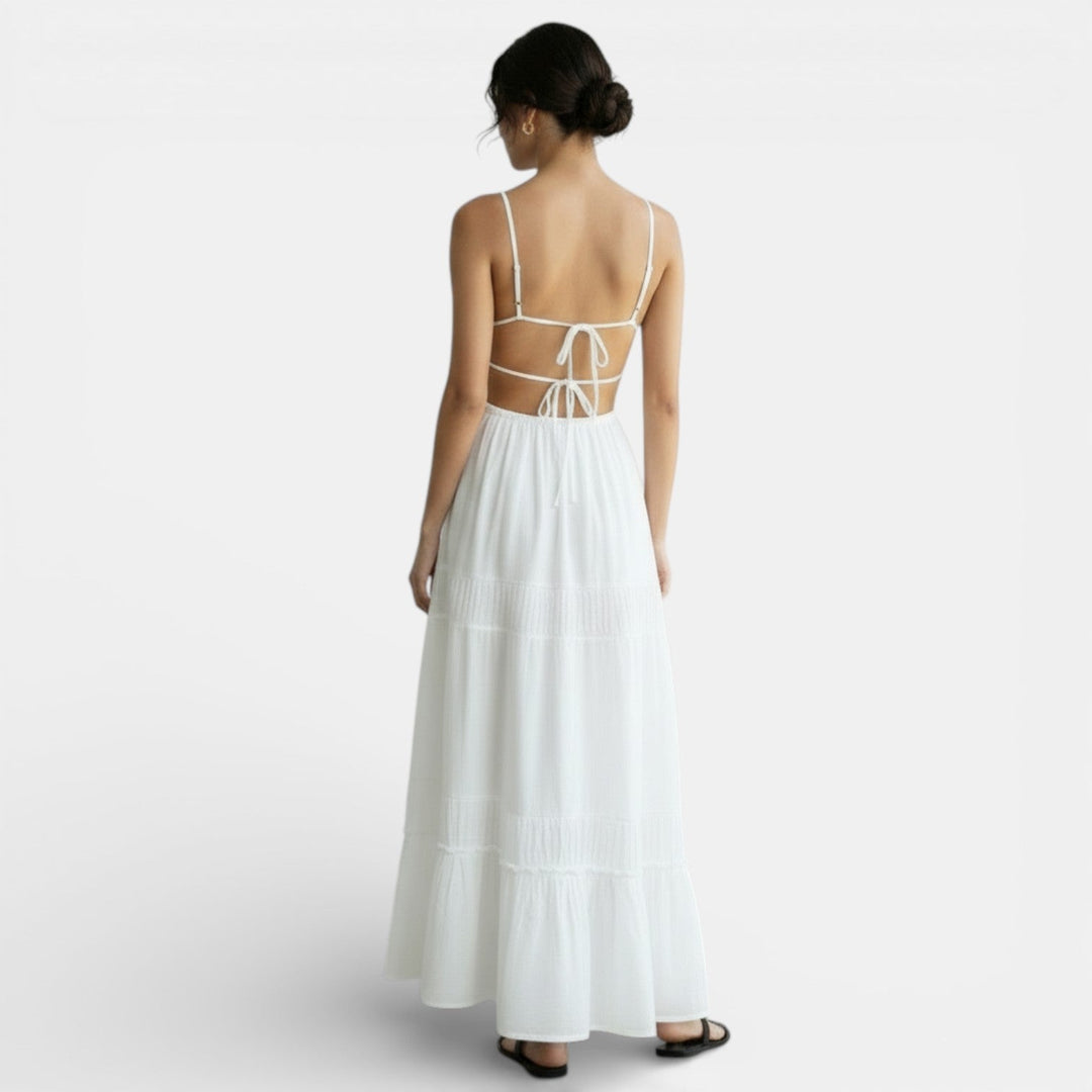 Vestido Largo Espalda Descubierta con Tirantes