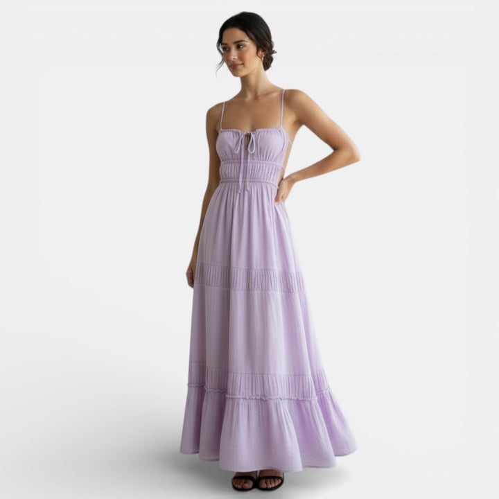 Vestido Largo Espalda Descubierta con Tirantes