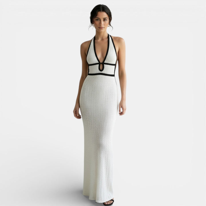 Vestido Halter Escote V Mujer