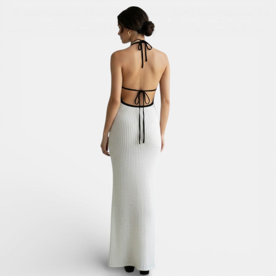 Vestido Halter Escote V Mujer