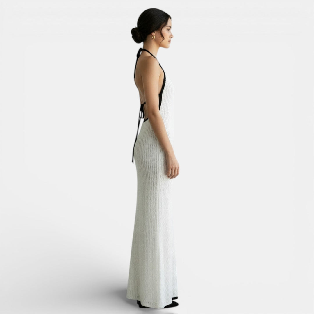 Vestido Halter Escote V Mujer